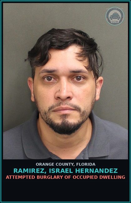 CCW arrest card for RAMIREZ, ISRAEL HERNANDEZ in Orange County: ATTEMPTED BURGLARY OF OCCUPIED DWELLING