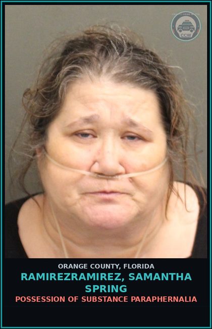 CCW arrest card for RAMIREZRAMIREZ, SAMANTHA SPRING in Orange County: POSSESSION OF DRUG PARAPHERNALIA