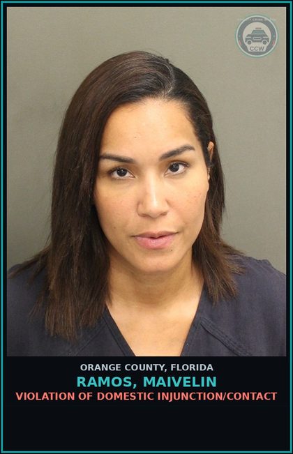 CCW arrest card for RAMOS, MAIVELIN in Orange County: VIOLATION OF DOMESTIC INJUNCTION/CONTACT