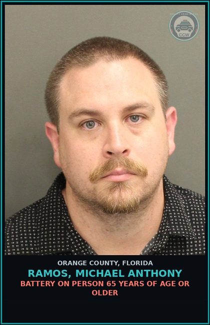 CCW arrest card for RAMOS, MICHAEL ANTHONY in Orange County: BATTERY ON PERSON 65 YEARS OF AGE OR OLDER