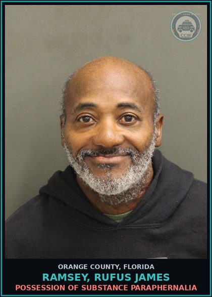 CCW arrest card for RAMSEY, RUFUS JAMES in Orange County: CAMPING PROHIBITED; EXCEPTIONS