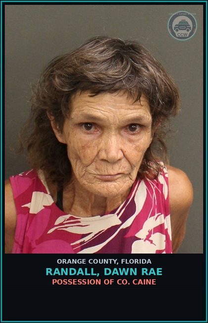 CCW arrest card for RANDALL, DAWN RAE in Orange County: POSSESSION OF COCAINE