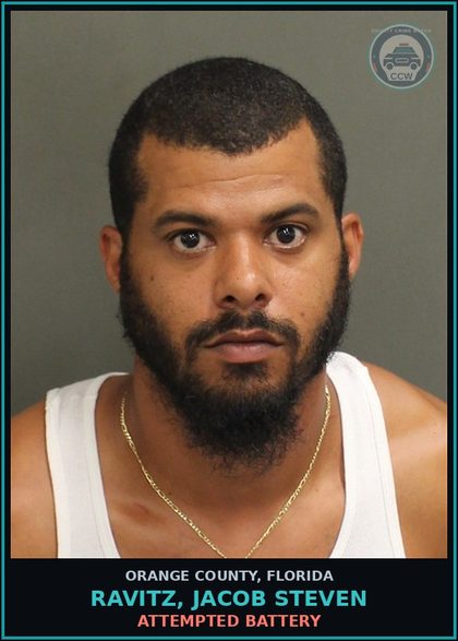 CCW arrest card for RAVITZ, JACOB STEVEN in Orange County: OUT-OF-COUNTY WARRANT-OUT-OF-COUNTY WARRANT