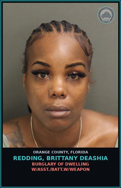 CCW arrest card for REDDING, BRITTANY DEASHIA in Orange County: BATTERY