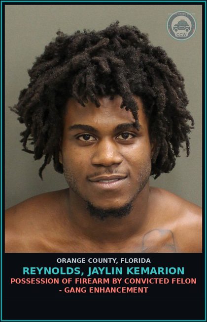 CCW arrest card for REYNOLDS, JAYLIN KEMARION in Orange County: POSSESSION OF FIREARM BY CONVICTED FELON - GANG ENHANCEMENT