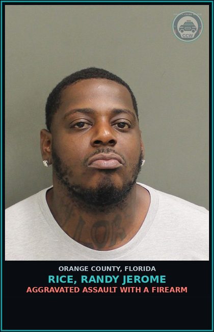 CCW arrest card for RICE, RANDY JEROME in Orange County: POSS. OF AMMUNITION BY CONVICTED FELON