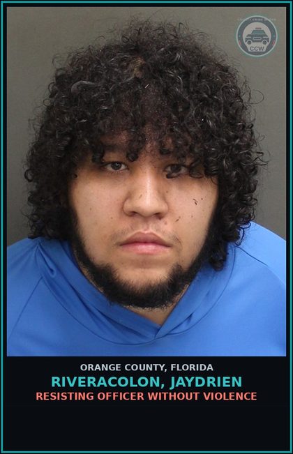 CCW arrest card for RIVERACOLON, JAYDRIEN in Orange County: PROVIDING FALSE ID TO LAW ENFORCEMENT OFF.