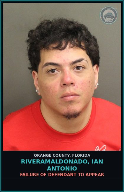 CCW arrest card for RIVERAMALDONADO, IAN ANTONIO in Orange County: FAILURE OF DEFENDANT TO APPEAR