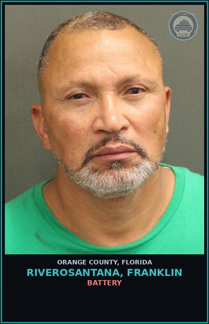 CCW arrest card for RIVEROSANTANA, FRANKLIN in Orange County: CRIMINAL MISCHIEF (>=$1000)