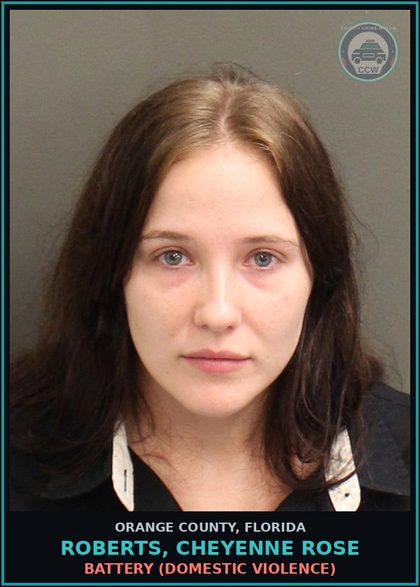 CCW arrest card for ROBERTS, CHEYENNE ROSE in Orange County: RESISTING OFFICER WITHOUT VIOLENCE
