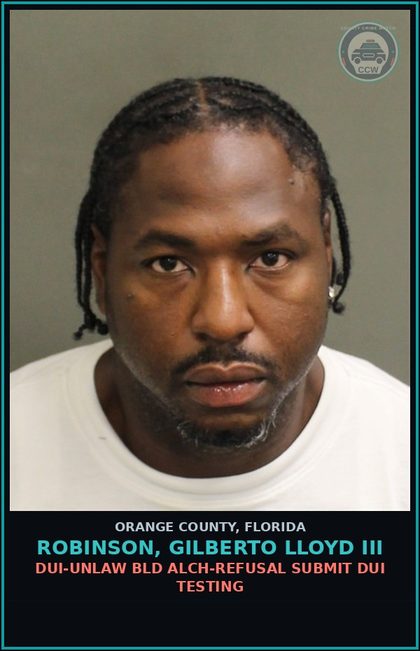 CCW arrest card for ROBINSON, GILBERTO LLOYD III in Orange County: VIOLATION OF PROBATION