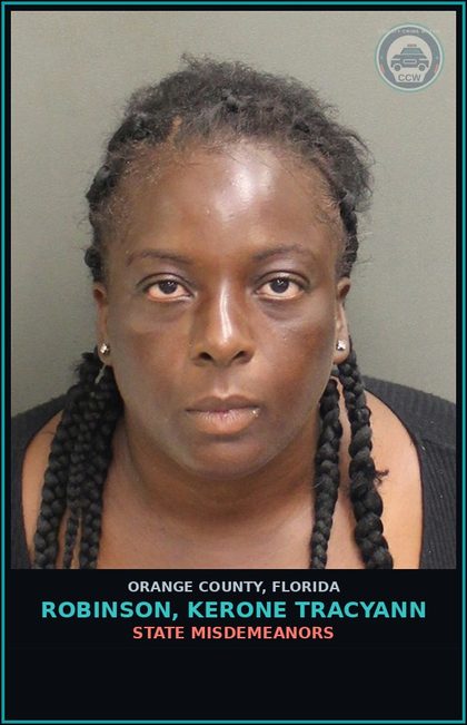 CCW arrest card for ROBINSON, KERONE TRACYANN in Orange County: STATE MISDEMEANORS