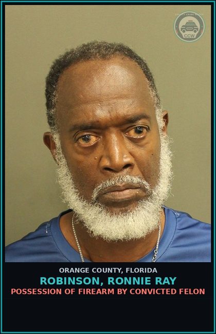 CCW arrest card for ROBINSON, RONNIE RAY in Orange County: POSSESSION OF Canna < 20 GRAMS