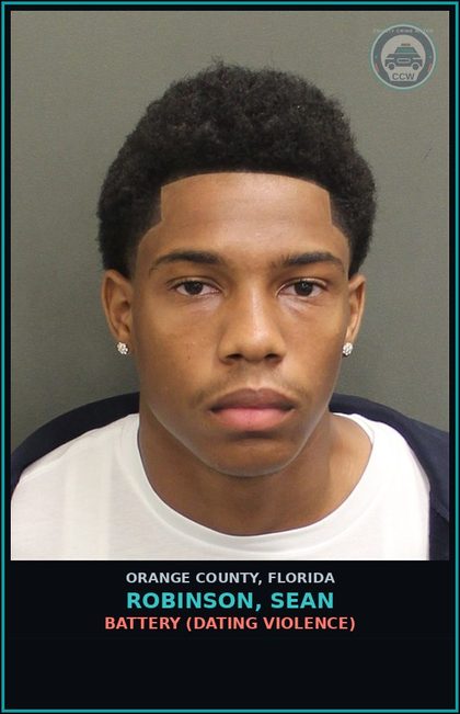 CCW arrest card for ROBINSON, SEAN in Orange County: BATTERY (DATING VIOLENCE)