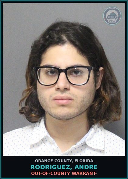 CCW arrest card for RODRIGUEZ, ANDRE in Orange County: OUT-OF-COUNTY WARRANT-