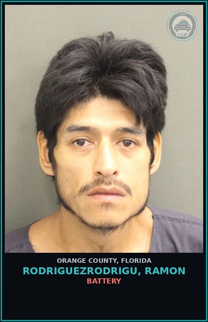 CCW arrest card for RODRIGUEZRODRIGU, RAMON in Orange County: BATTERY