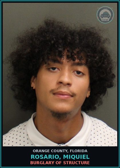 CCW arrest card for ROSARIO, MIQUIEL in Orange County: BURGLARY OF STRUCTURE