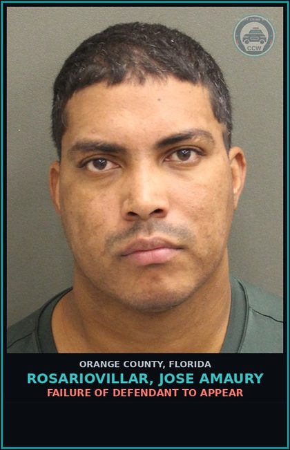 CCW arrest card for ROSARIOVILLAR, JOSE AMAURY in Orange County: FAILURE OF DEFENDANT TO APPEAR
