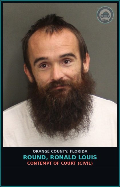 CCW arrest card for ROUND, RONALD LOUIS in Orange County: CONTEMPT OF COURT (CIVIL)
