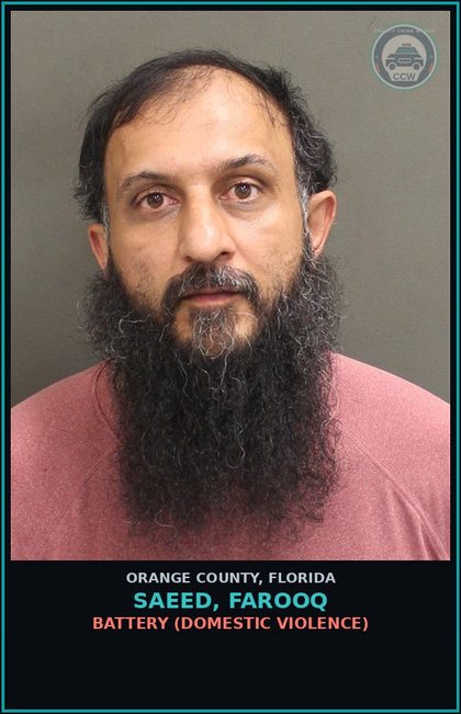 CCW arrest card for SAEED, FAROOQ in Orange County: BATTERY (DOMESTIC VIOLENCE)