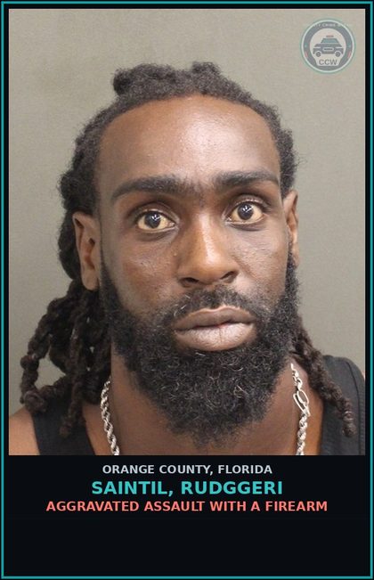 CCW arrest card for SAINTIL, RUDGGERI in Orange County: ATT. POSS. OF AMMUNITION BY CONV. FELON