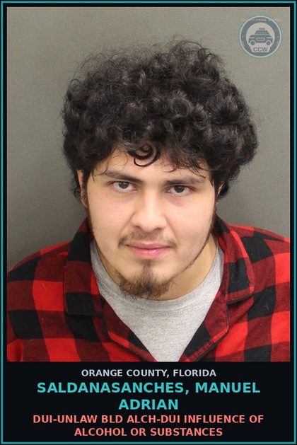 CCW arrest card for SALDANASANCHES, MANUEL ADRIAN in Orange County: HIT AND RUN-LEAVE SCENE OF CRASH INVOLVE DAMAGE TO PROP