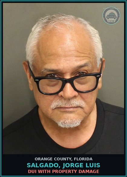 CCW arrest card for SALGADO, JORGE LUIS in Orange County: DUI WITH PROPERTY DAMAGE
