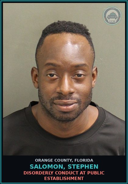 CCW arrest card for SALOMON, STEPHEN in Orange County: DISORDERLY CONDUCT AT PUBLIC ESTABLISHMENT