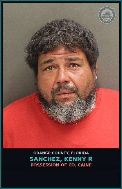 CCW arrest card for SANCHEZ, KENNY R in Orange County: POSSESSION OF COCAINE