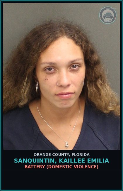 CCW arrest card for SANQUINTIN, KAILLEE EMILIA in Orange County: BATTERY (DOMESTIC VIOLENCE)