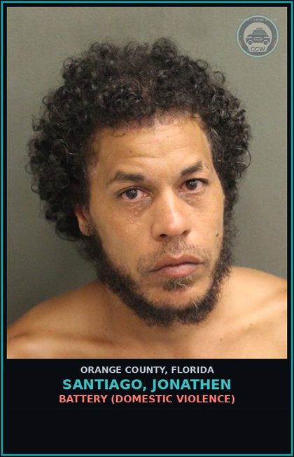 CCW arrest card for SANTIAGO, JONATHEN in Orange County: BATTERY (DOMESTIC VIOLENCE)