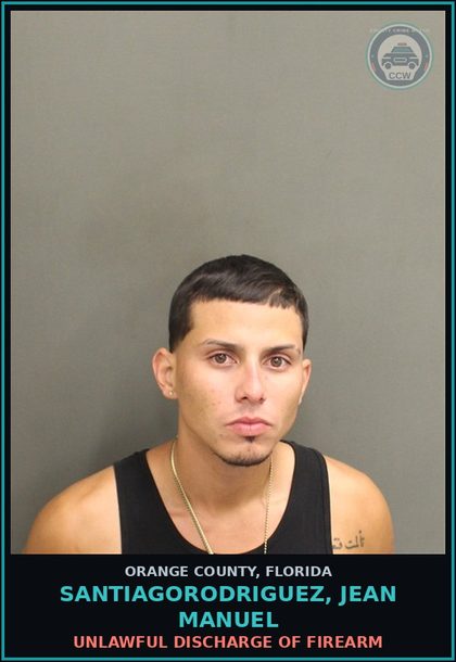 CCW arrest card for SANTIAGORODRIGUEZ, JEAN MANUEL in Orange County: RESISTING OFFICER WITHOUT VIOLENCE