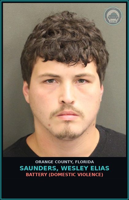 CCW arrest card for SAUNDERS, WESLEY ELIAS in Orange County: BATTERY (DOMESTIC VIOLENCE)