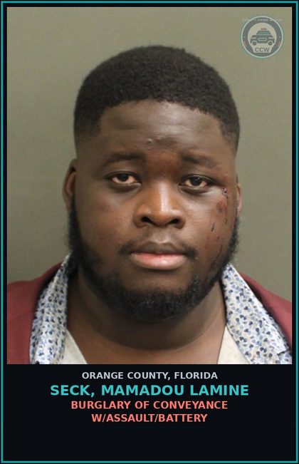 CCW arrest card for SECK, MAMADOU LAMINE in Orange County: BATTERY
