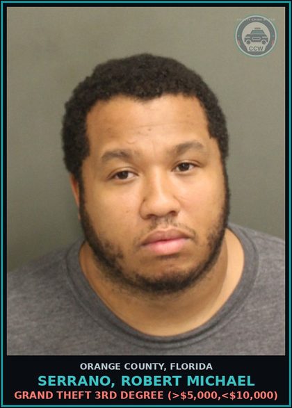 CCW arrest card for SERRANO, ROBERT MICHAEL in Orange County: OUT-OF-COUNTY WARRANT-OUT-OF-COUNTY WARRANT
