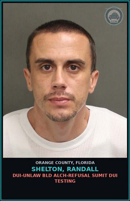 CCW arrest card for SHELTON, RANDALL in Orange County: VIOLATION OF PROBATION - OUT OF COUNTY