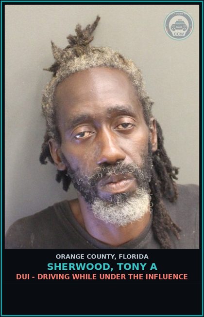 CCW arrest card for SHERWOOD, TONY A in Orange County: TRESPASS IN STRUCTURE