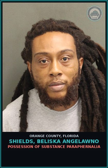 CCW arrest card for SHIELDS, BELISKA ANGELAWNO in Orange County: POSSESS OF Canna LESS THAN 20 GRAMS
