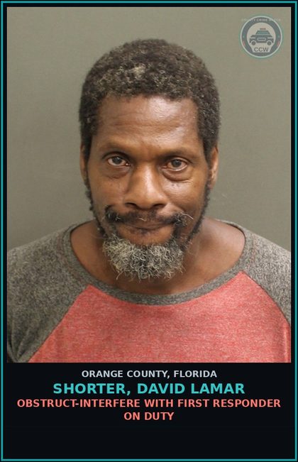 CCW arrest card for SHORTER, DAVID LAMAR in Orange County: POSS. OF AMMUNITION BY CONVICTED FELON