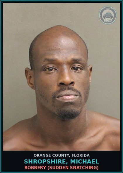 CCW arrest card for SHROPSHIRE, MICHAEL in Orange County: RESISTING OFFICER WITHOUT VIOLENCE