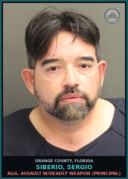 CCW arrest card for SIBERIO, SERGIO in Orange County: AGG. ASSAULT W/DEADLY WEAPON (PRINCIPAL)