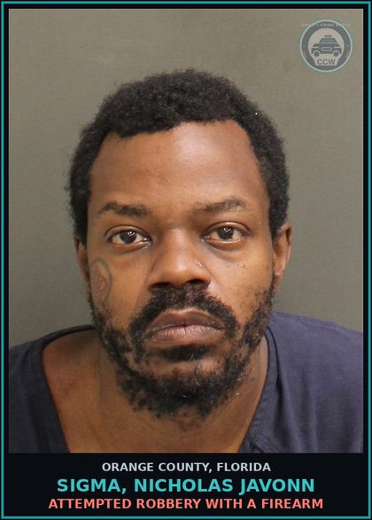 CCW arrest card for SIGMA, NICHOLAS JAVONN in Orange County: RESISTING OFFICER WITHOUT VIOLENCE