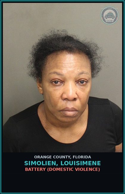 CCW arrest card for SIMOLIEN, LOUISIMENE in Orange County: BATTERY (DOMESTIC VIOLENCE)