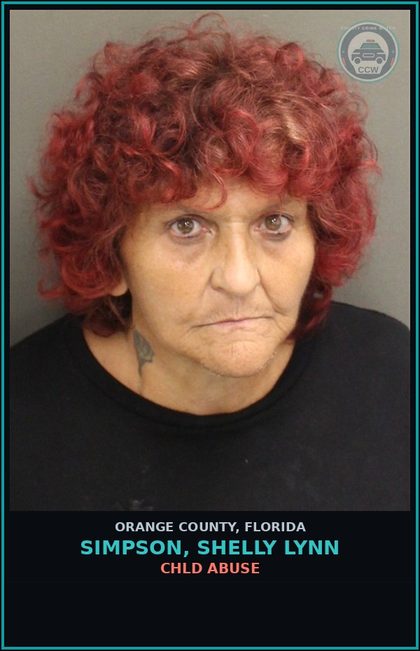CCW arrest card for SIMPSON, SHELLY LYNN in Orange County: chld ABUSE