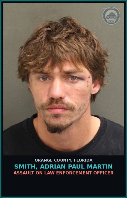 CCW arrest card for SMITH, ADRIAN PAUL MARTIN in Orange County: DISORDERLY INTOXICATION