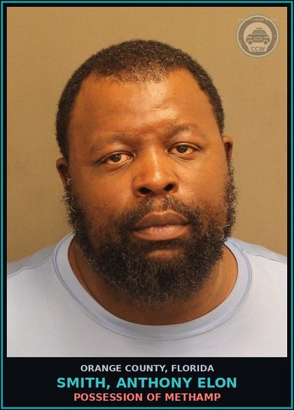 CCW arrest card for SMITH, ANTHONY ELON in Orange County: POSSESSION OF Methamp
