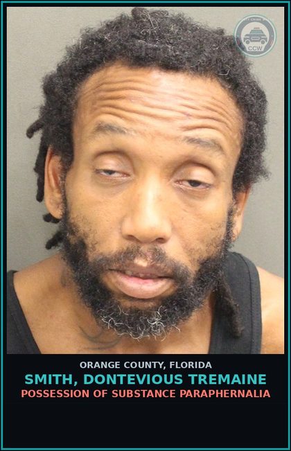CCW arrest card for SMITH, DONTEVIOUS TREMAINE in Orange County: POSSESSION OF DRUG PARAPHERNALIA