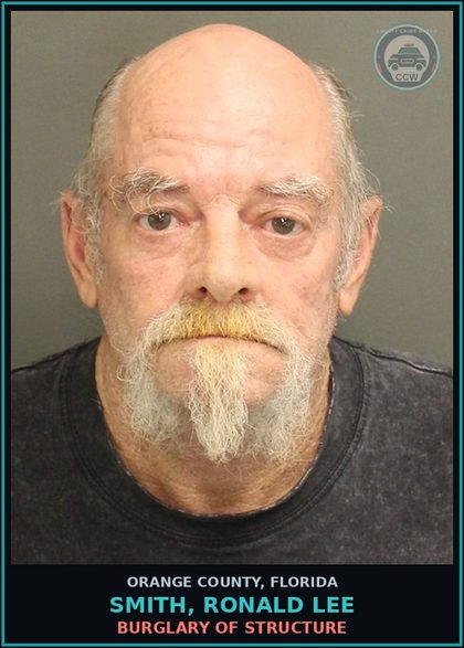 CCW arrest card for SMITH, RONALD LEE in Orange County: BURGLARY OF STRUCTURE