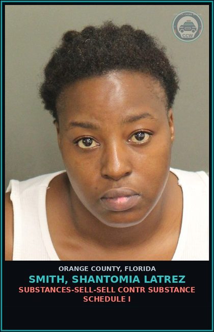 CCW arrest card for SMITH, SHANTOMIA LATREZ in Orange County: DRUGS-SELL-SELL contr substance SCHEDULE I