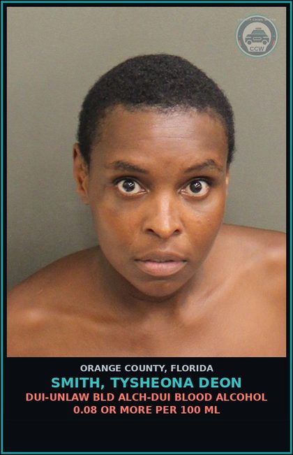 CCW arrest card for SMITH, TYSHEONA DEON in Orange County: POSS. AND CONSUMPTION OF ALCOHOL PROHIB. IN PUBLIC PARKING LOTS, CERTAIN PRIVATE PLACES AND VEHICLES